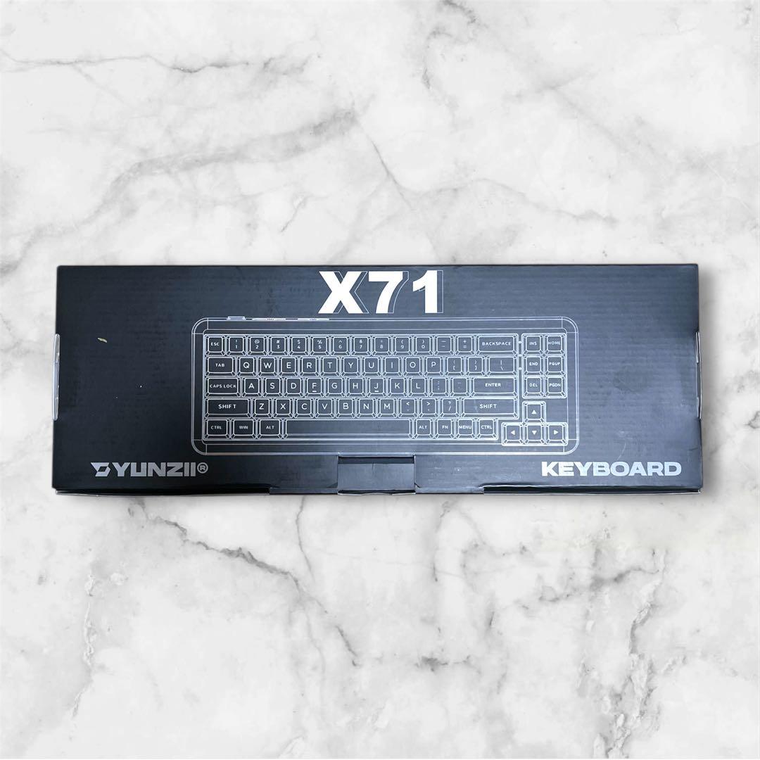 YUNZII X71 メカニカルゲーミングキーボード クリスタルアイス軸ホワイト
