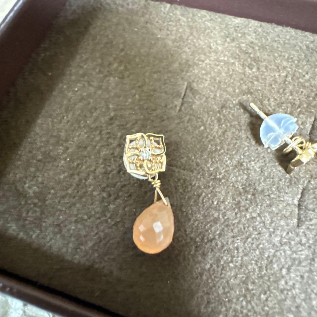 【限定セット】アガット K10 ピアス＆チャーム（販売証明書付）