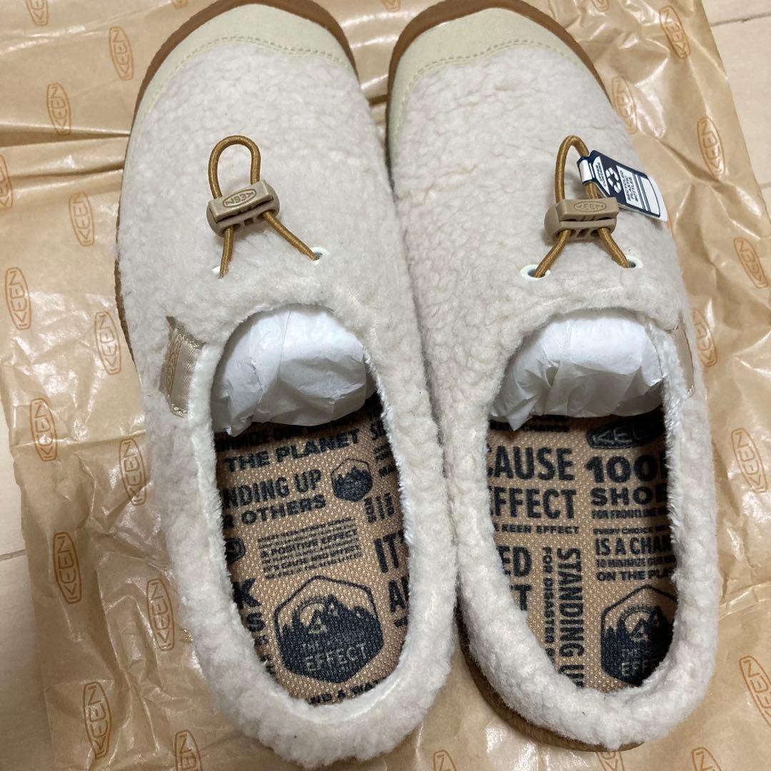 KEEN ローカットスニーカー 24cmホワイト ボアスリッポン ハウザー