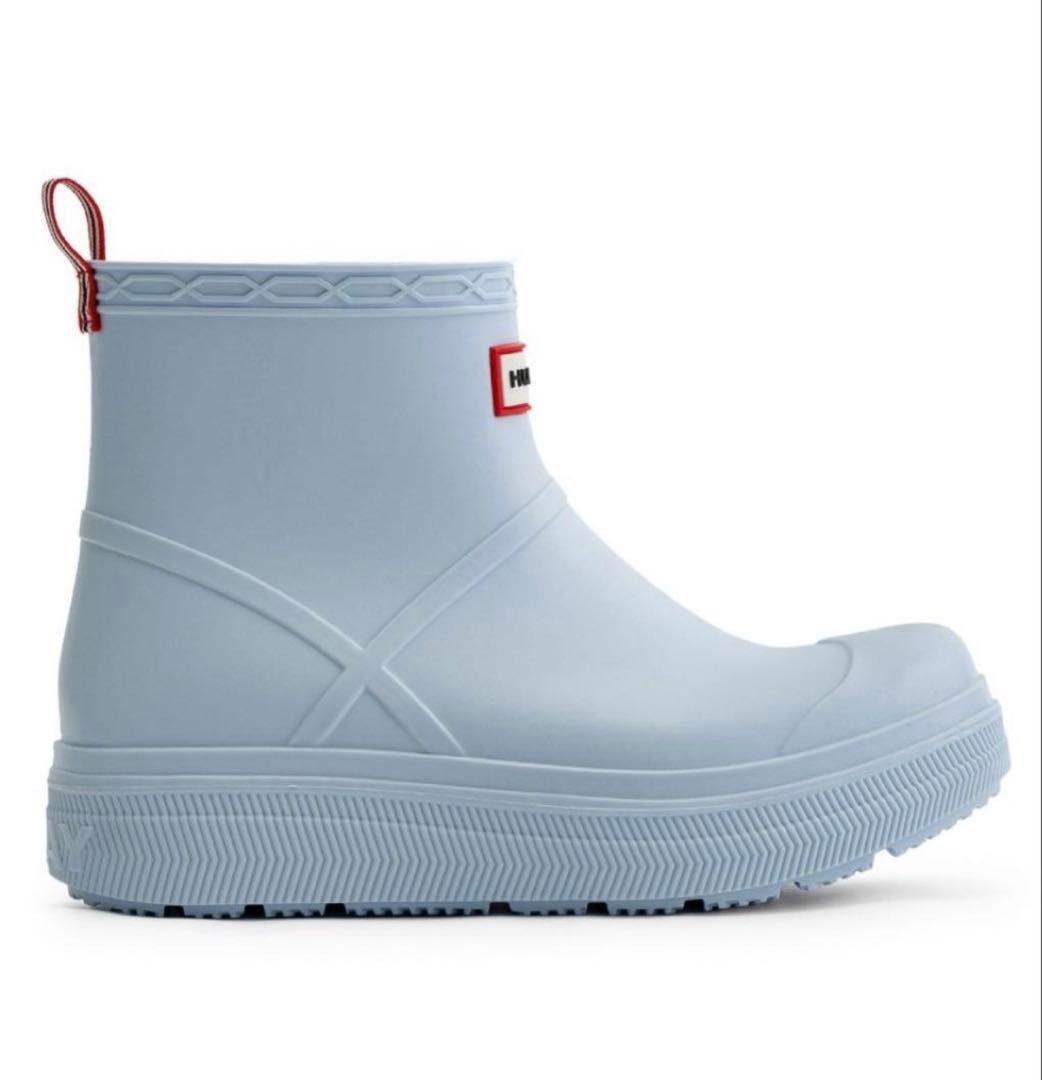 HUNTER ライトブルー ショートレインブーツ