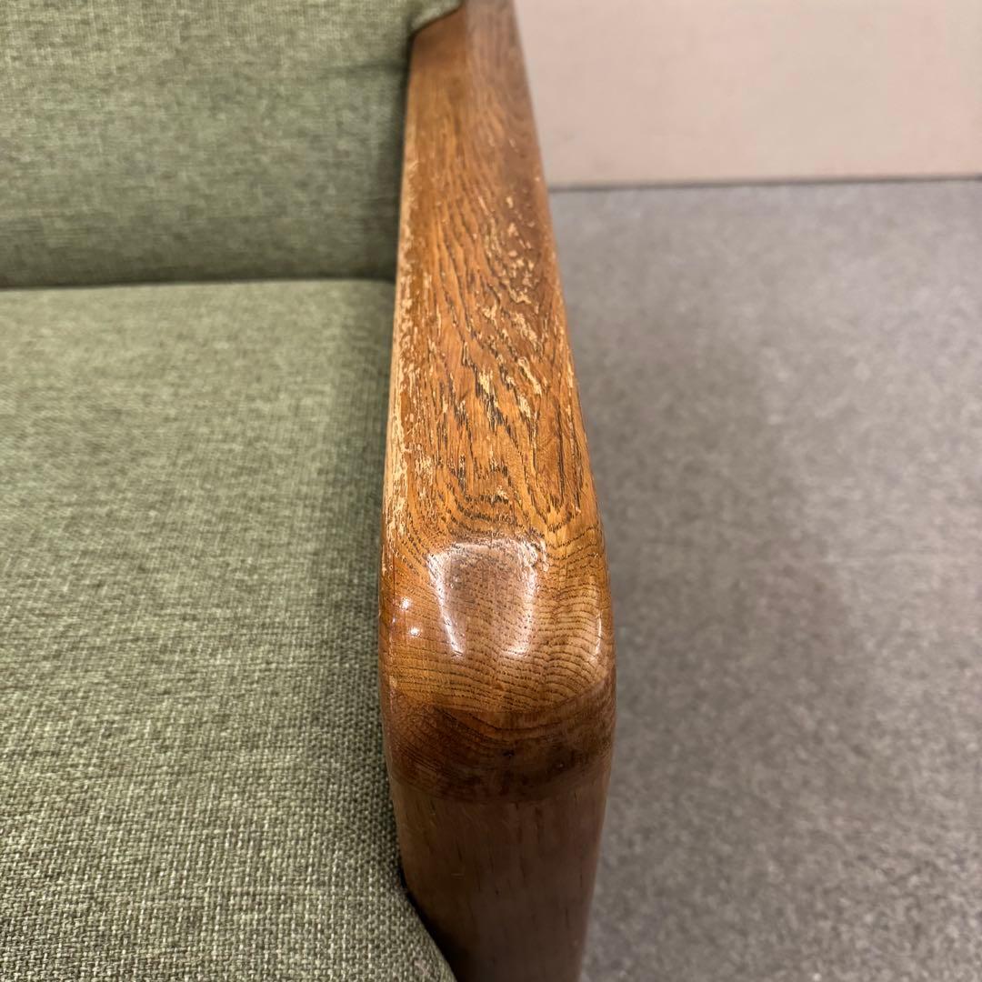 オールドカリモク パネルアーム 1人掛けソファ ①