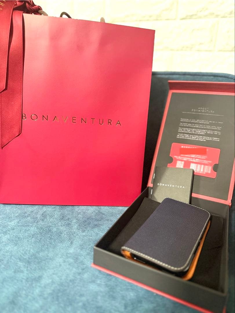 BONAVENTURA iPhone16proケース オレンジ & ネイビー