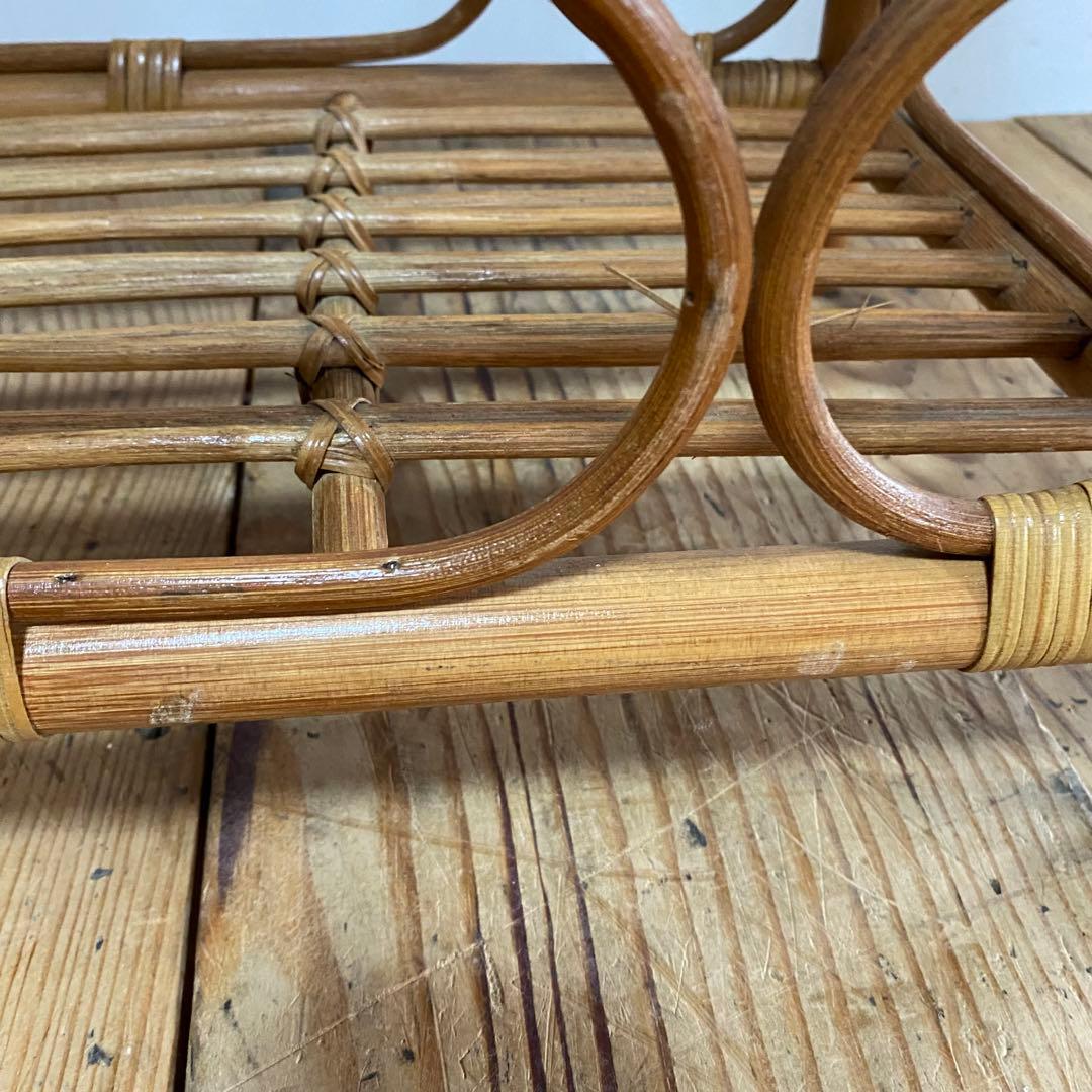 ヴィンテージ ラタン 飾り棚 植物台 昭和レトロ y53