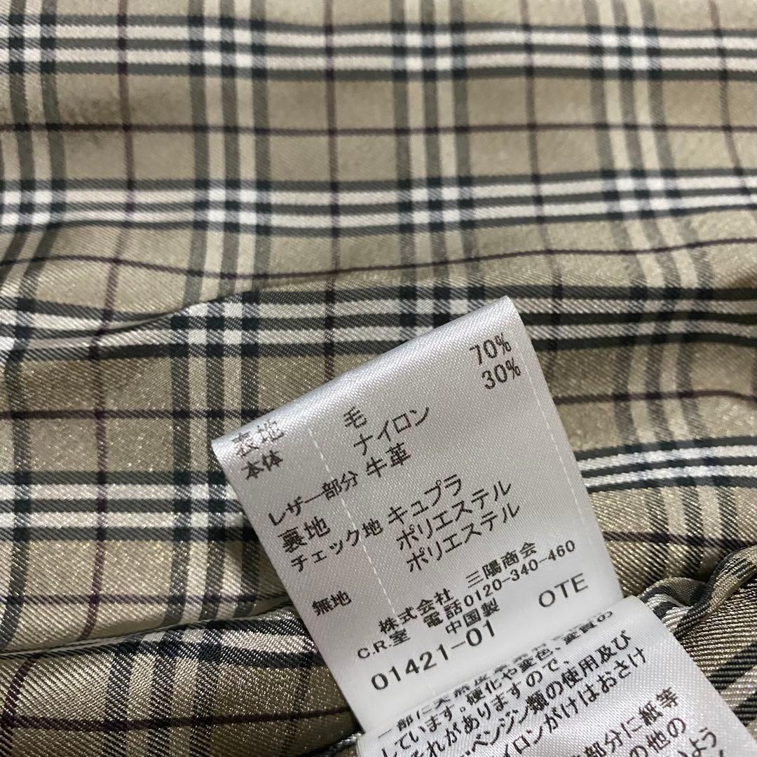 【美品】バーバリーブルーレーベル　ダッフルコート　ノバチェック　ブラウン　S