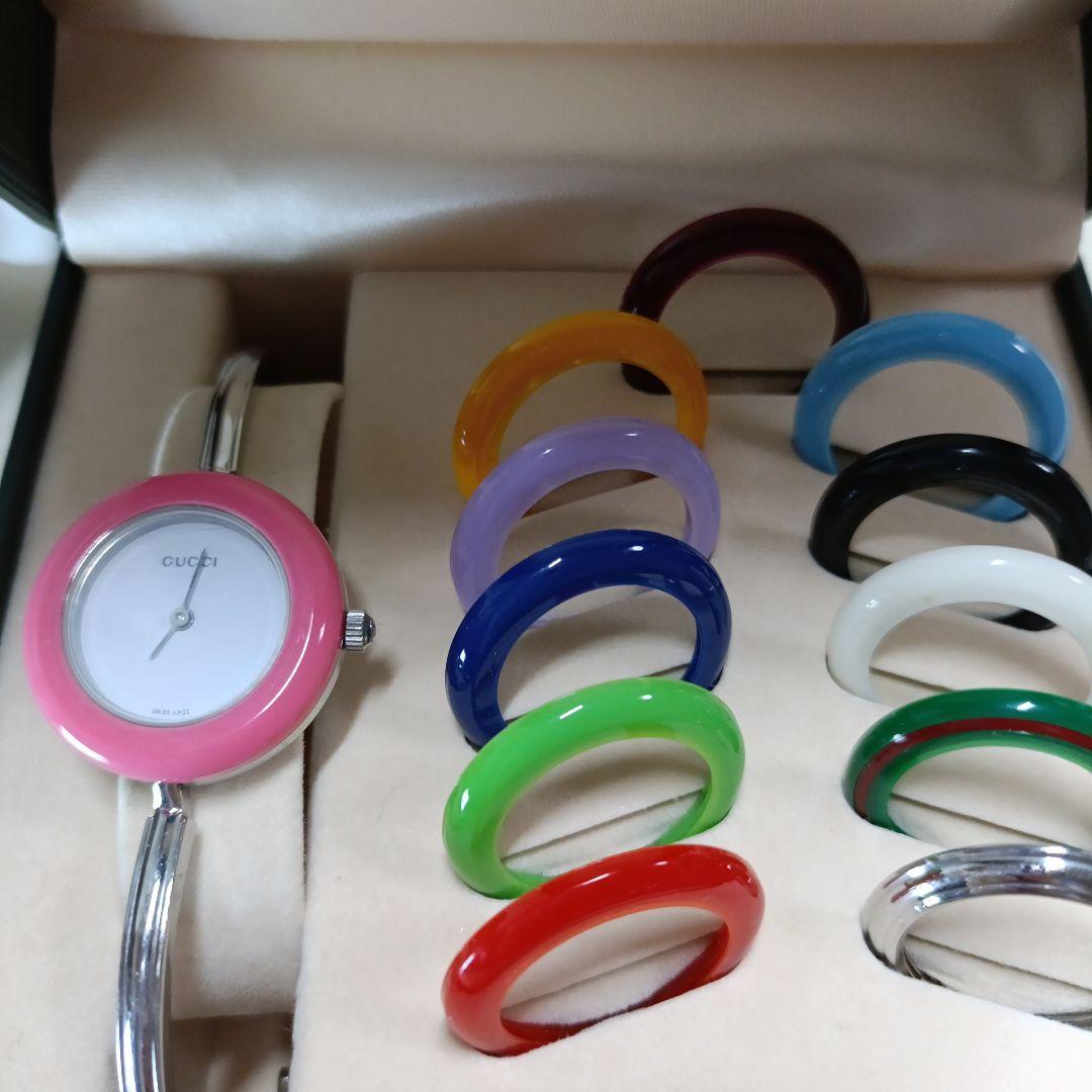 貴重なシルバー　GUCCI ベゼルチェンジ 時計　電池交換済