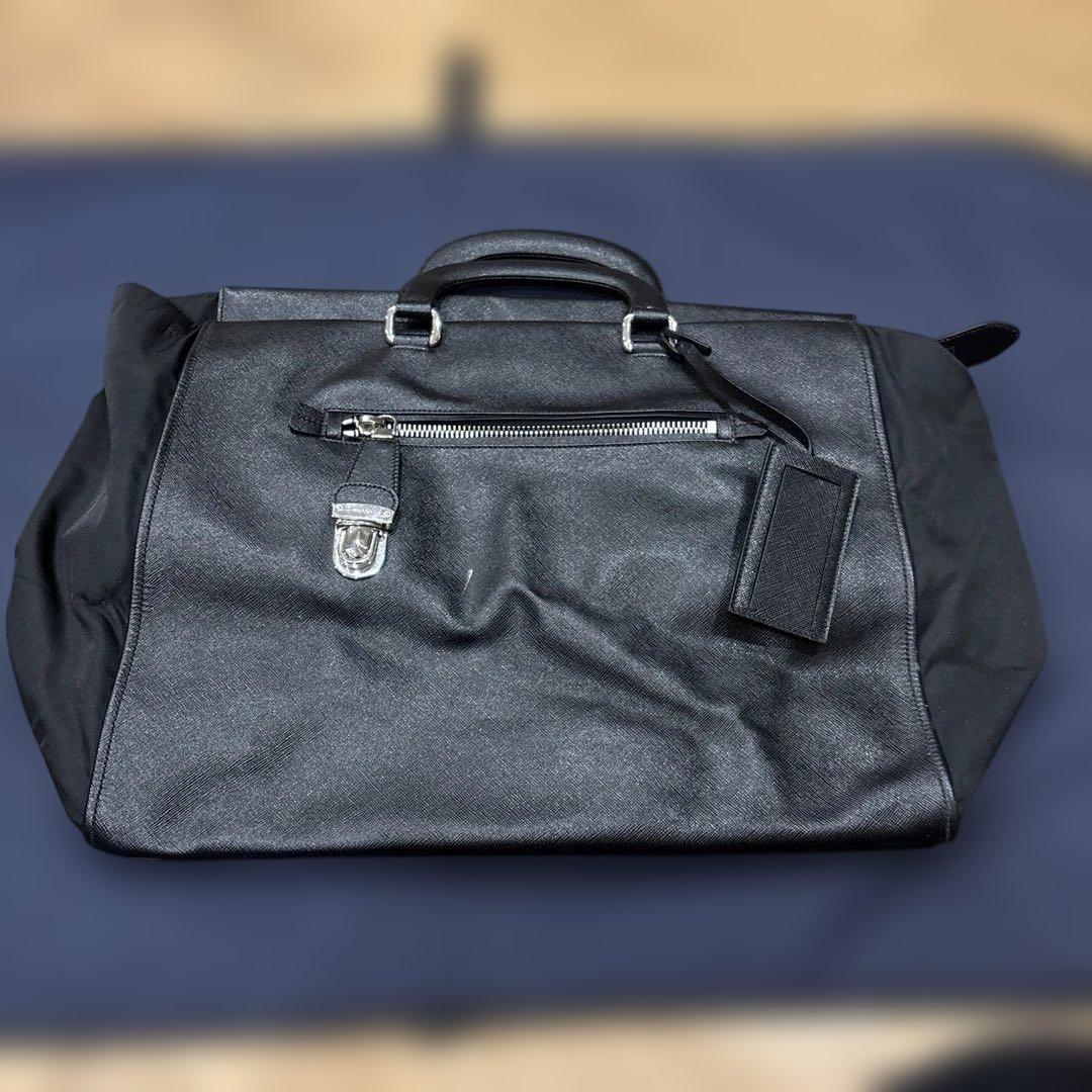 PRADAプラダ　ビジネスバッグ　レザー×ナイロン　ブラック