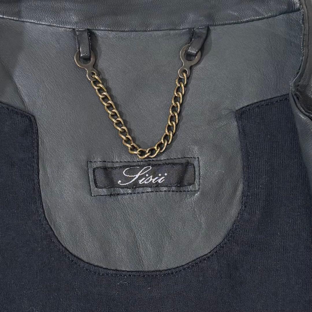 Sisii シシ ライダース ウォッシャブル レザージャケット ブラック S