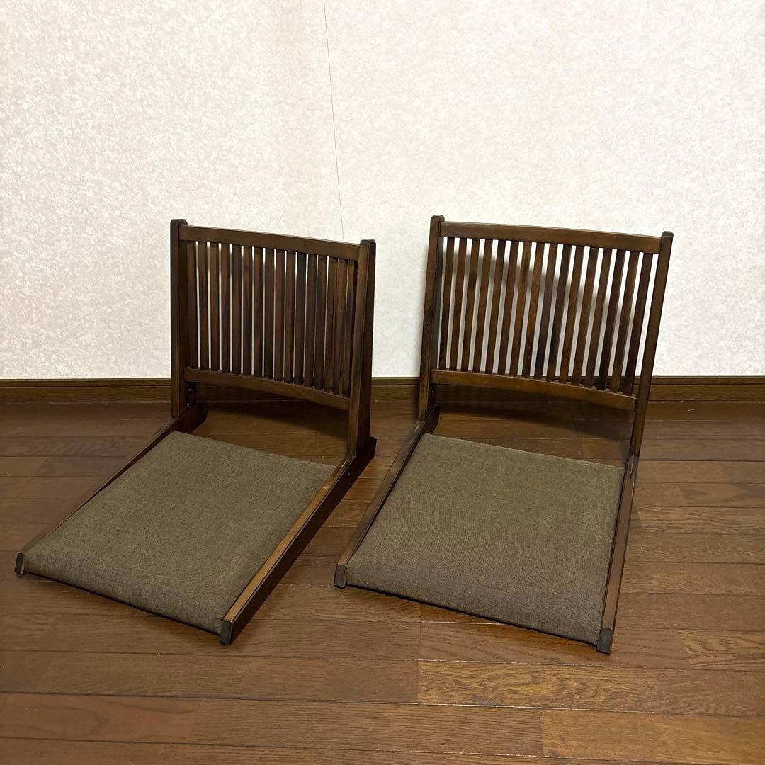 【良品】折りたたみ 座椅子 ブラウン ②