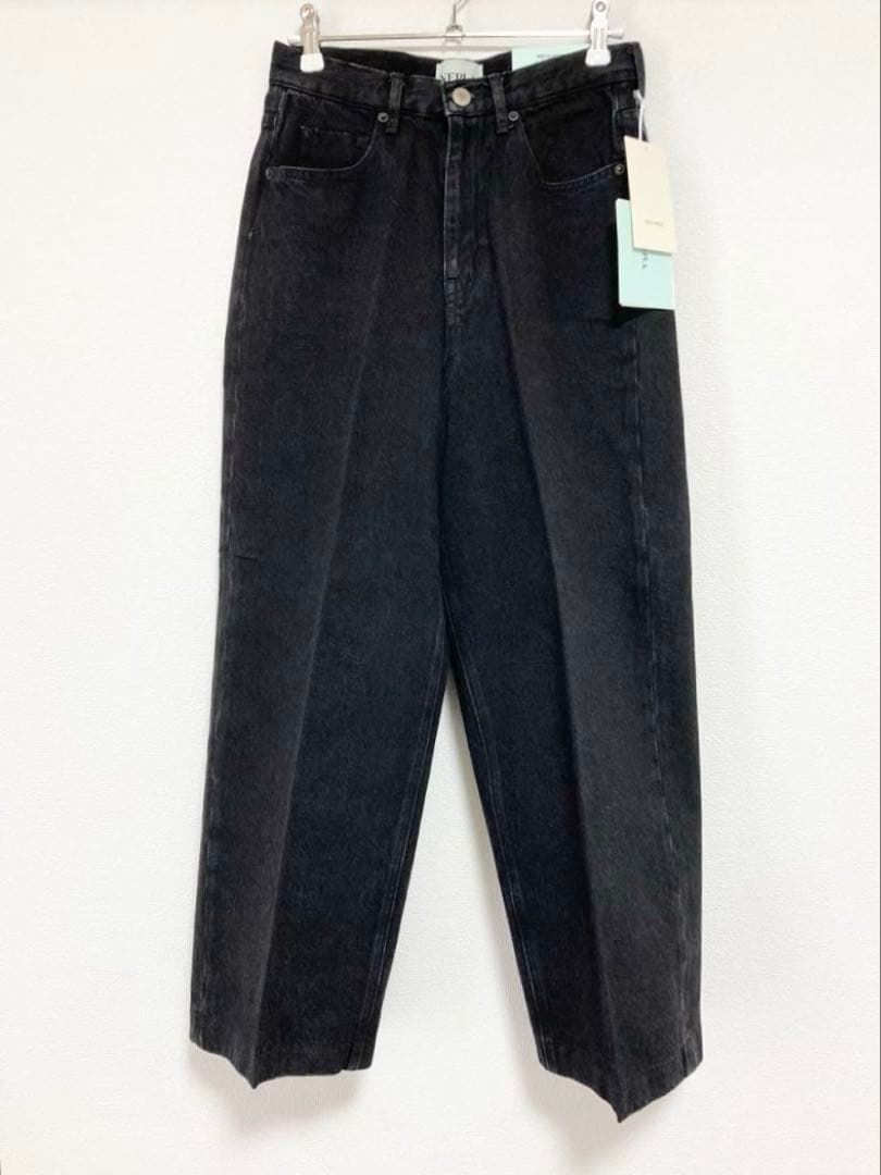 新品★ ワイド デニムパンツ ダークグレーTOMORROWLAND ¥21780