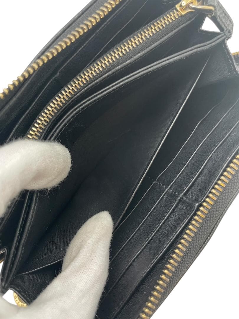 【美品】 BVLGARI ブルガリ 長財布 ビーゼロワン サフィアーノ ブラック