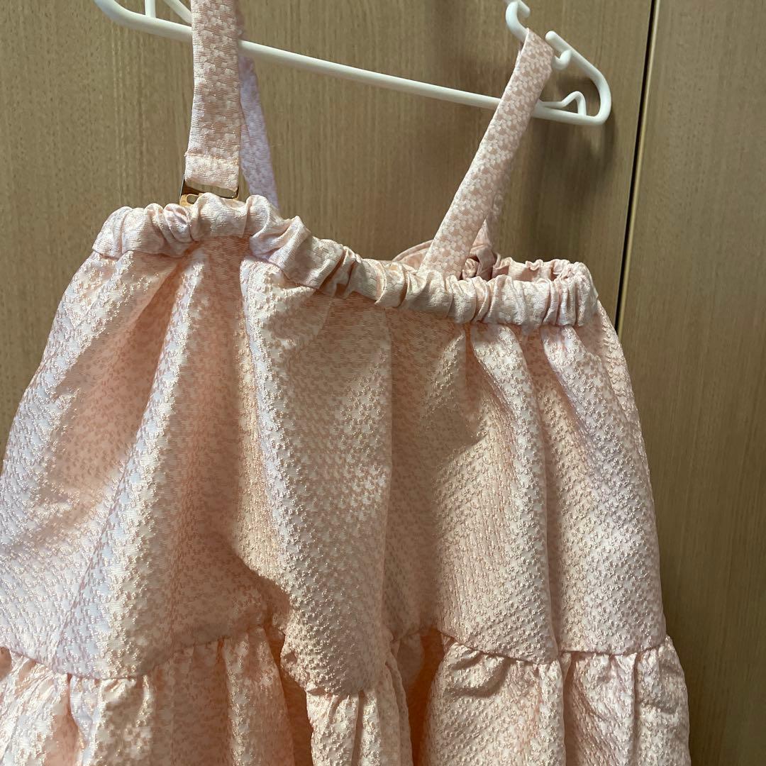 アミカキッズ　クチュールワンピース 7M-7Y ピンク