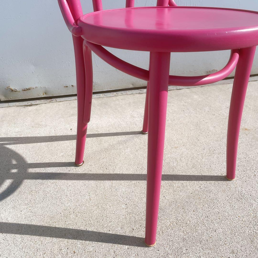 【使用少】TON トーネット チェコ製 ピンク ベントウッドチェア 曲げ木イス