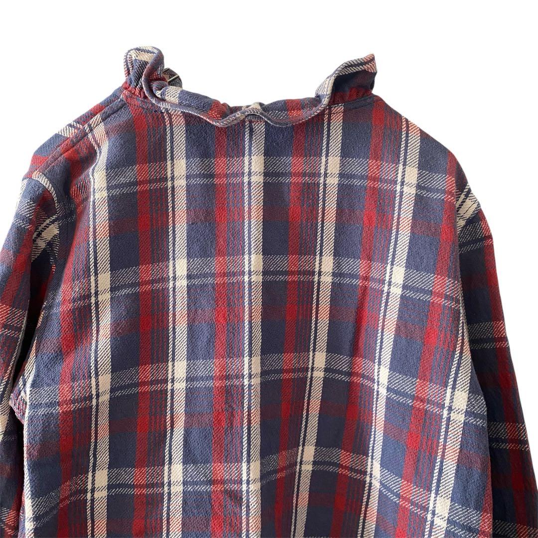 45R 45rpm 日焼けネル フリルカシュクール ブラウス チェック Aライン