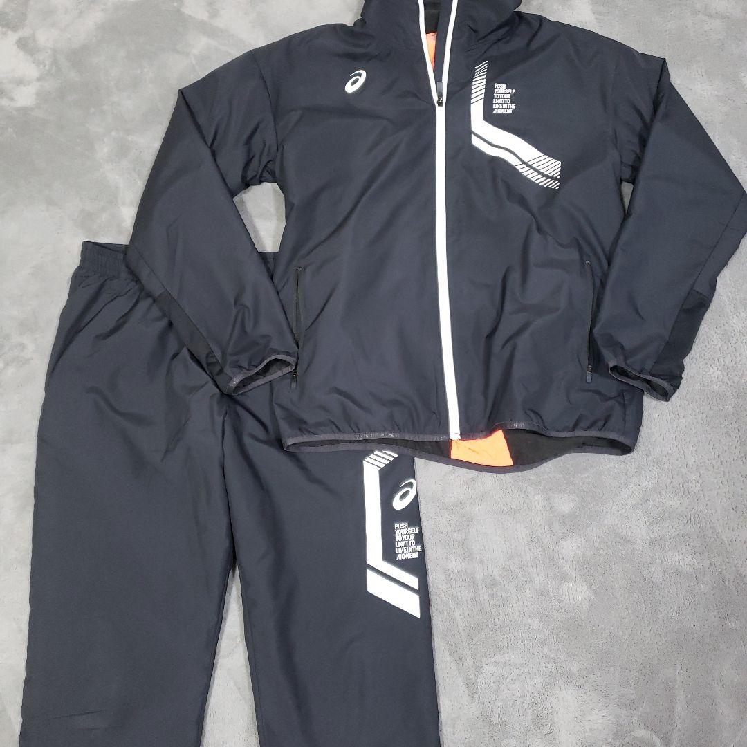 asics　ウィンドブレーカー　セットアップ　黒　上XL　下L　極上美品
