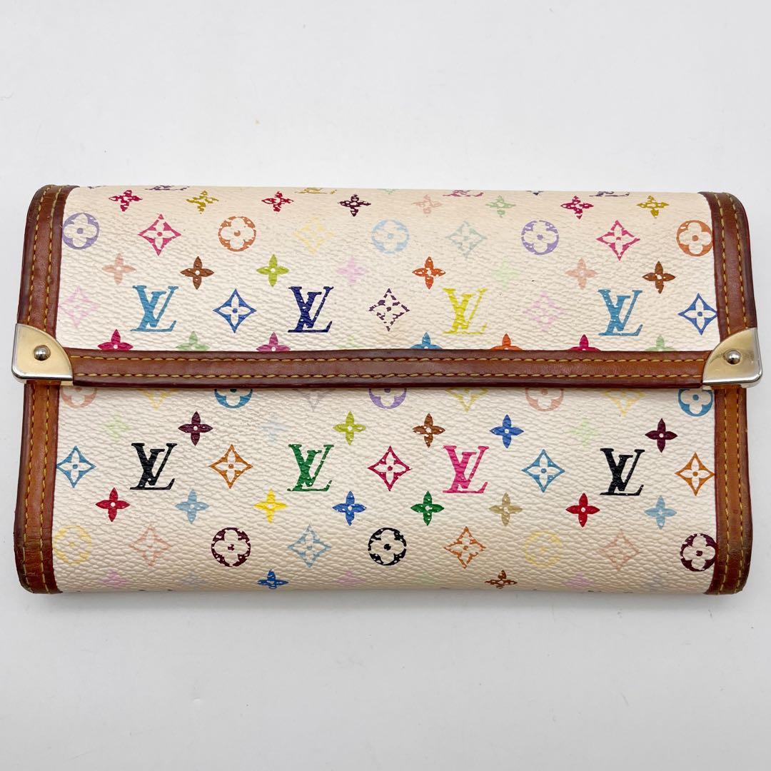 ルイヴィトン モノグラムマルチカラー ポルトトレゾール インターナショナル 白