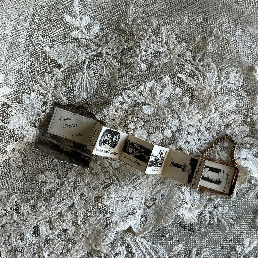 ８：フランス　アンティーク　ミニチュア　ハンドバッグ　シルバープレート　ドール