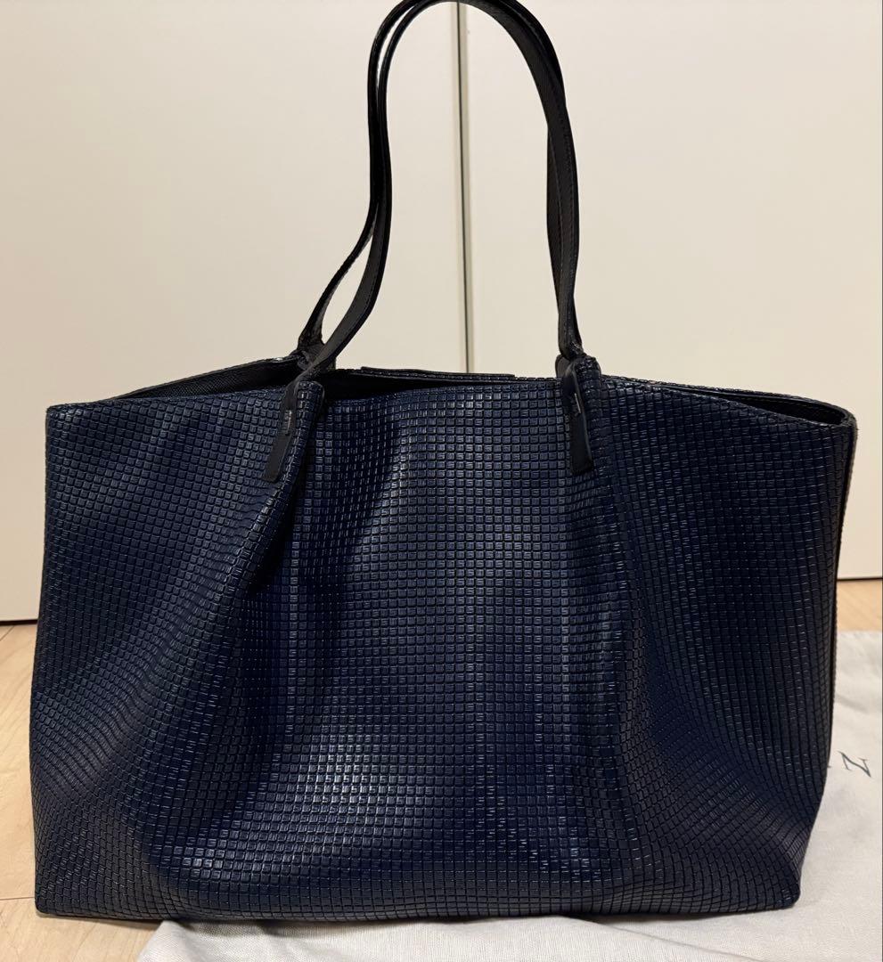 SERAPIAN ネイビー レザートートバッグ