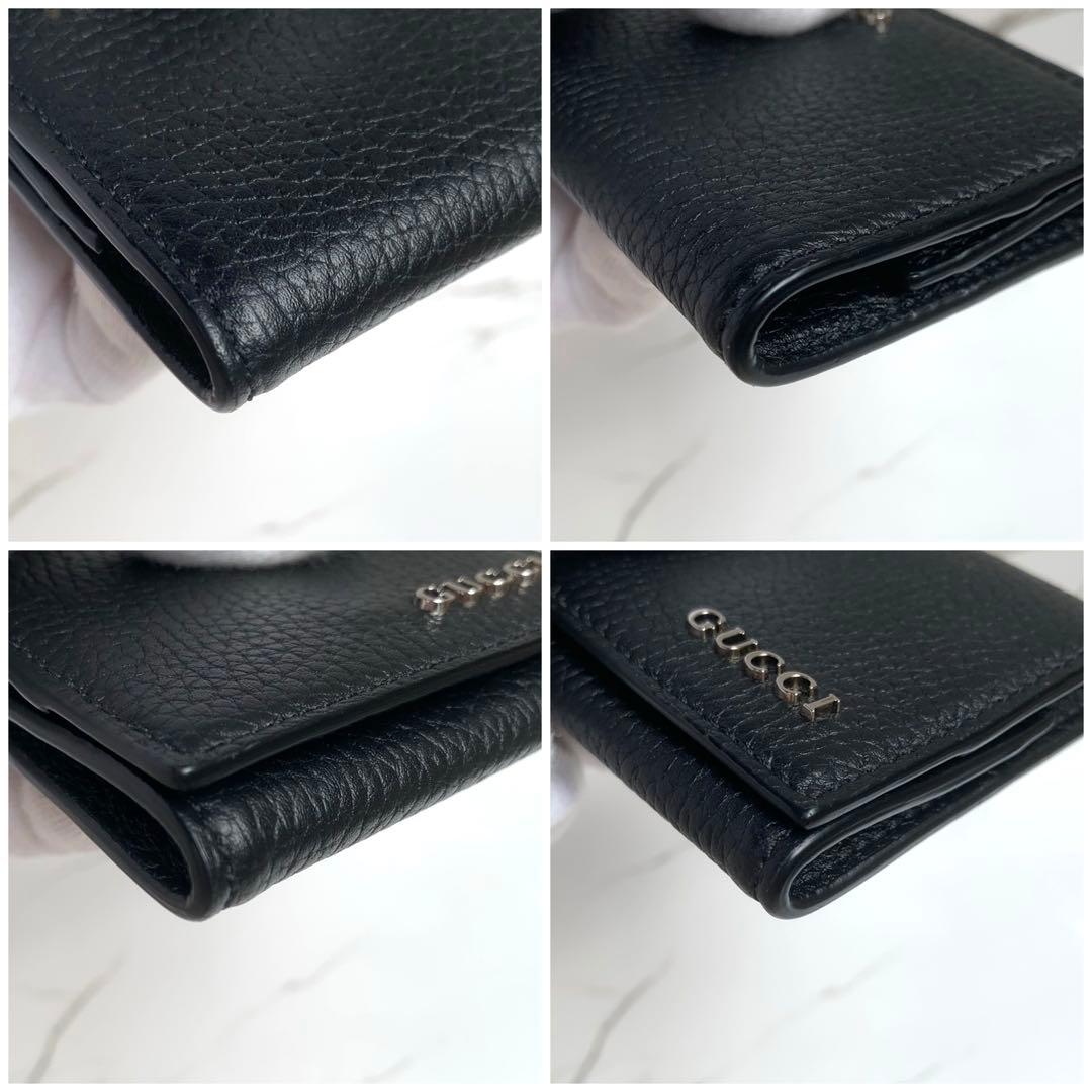 【現行品】極美品 グッチ GUCCI ロゴ ケース 小銭入れ ブラック
