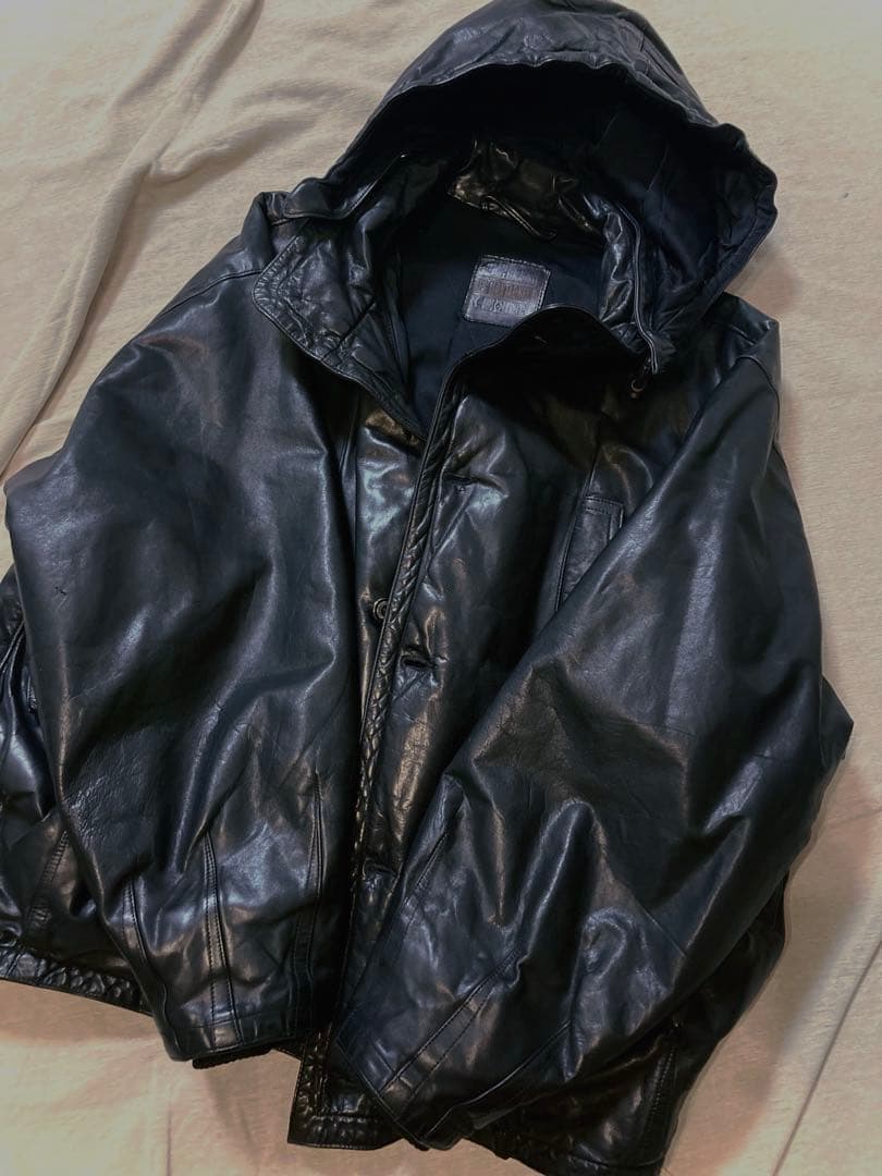 マリテフランソワジルボー　レザー　フード　ブルゾン