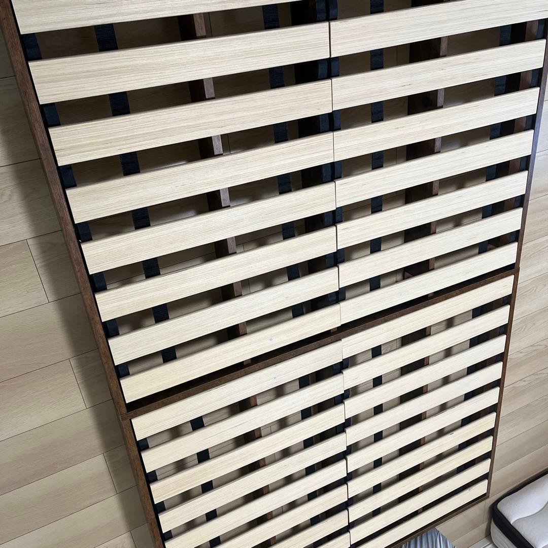 木製セミダブルベッドフレーム ダークブラウン