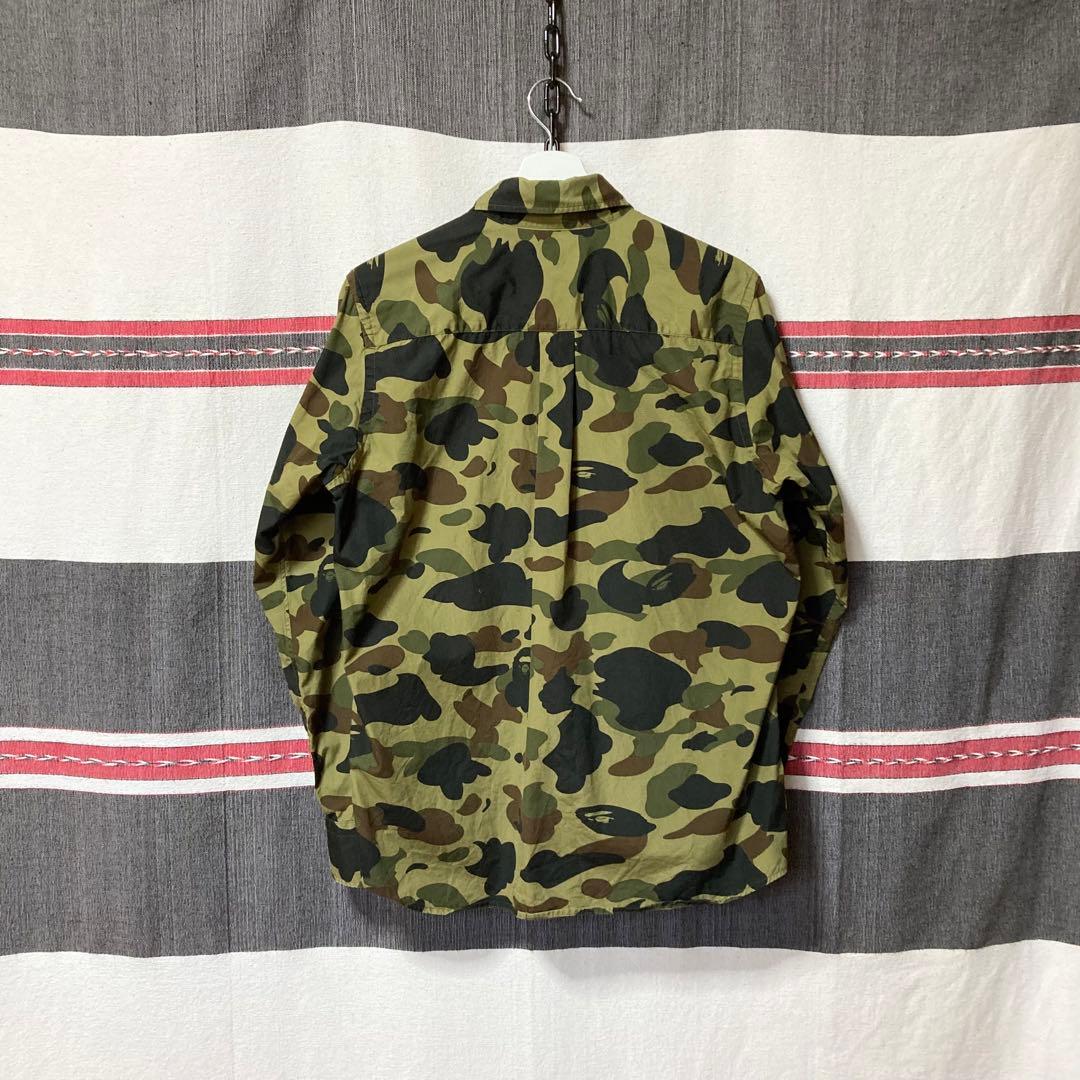 A BATHING APE 初期エイプカモ サイドブランドロゴBDシャツ人気希少