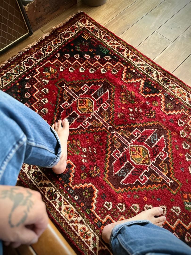 トライバルラグ　ヴィンテージラグ　ペルシャ絨毯　カシュガイ族　プリミティブアート