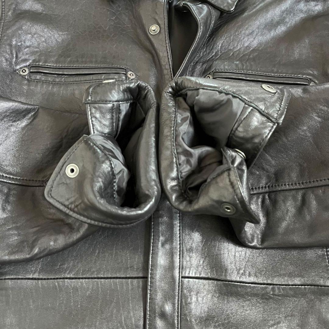 【美品】エディーバウワー 上質 レザージャケット カーコート 黒 ラムレザー