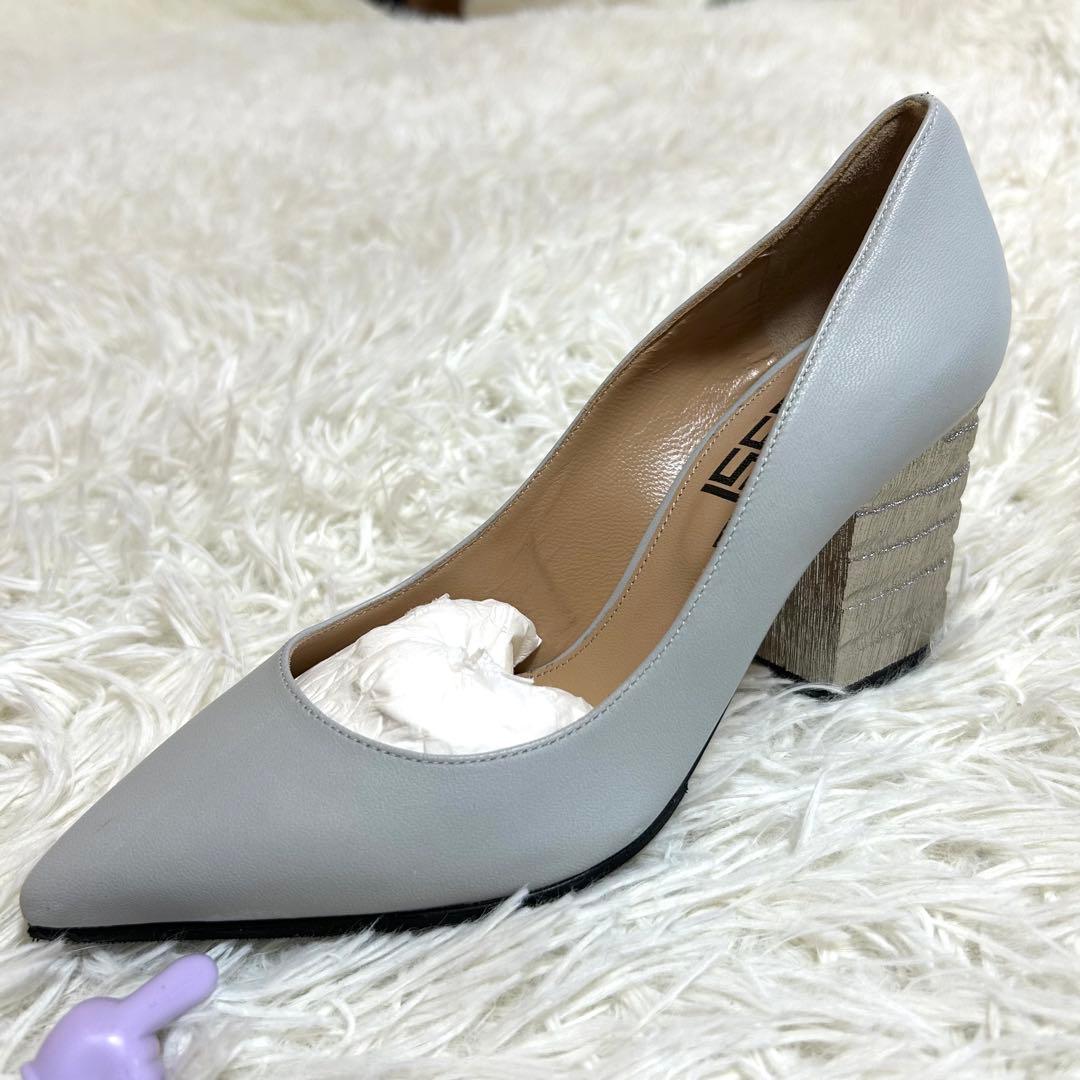新品✨春に◎セルジオロッシ 36 太ヒール ポインテッドトゥ パンプス