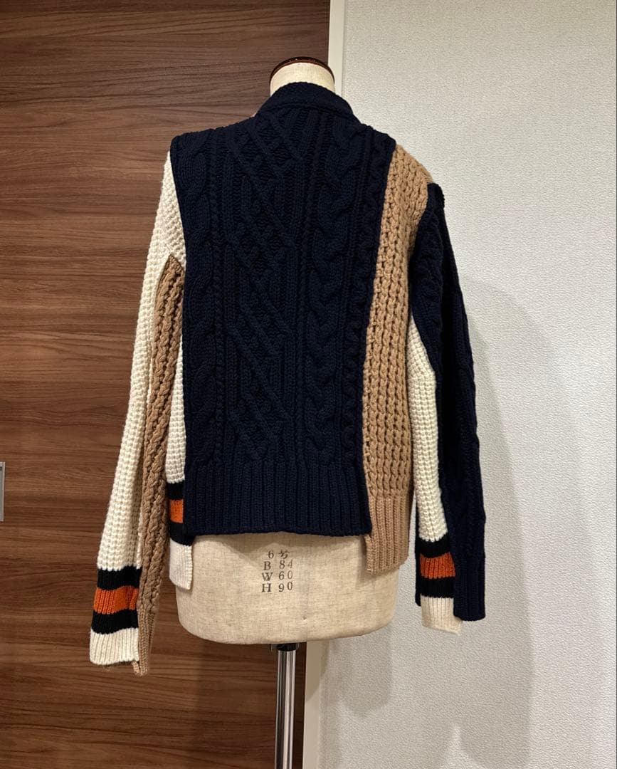 Sacai ジップアップ ライダースニット 1 18-04025 18AW