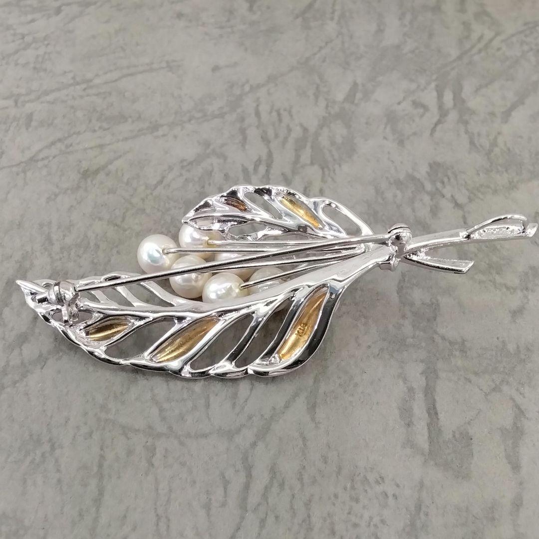 SV/K18あこや真珠ブローチ　　中古品