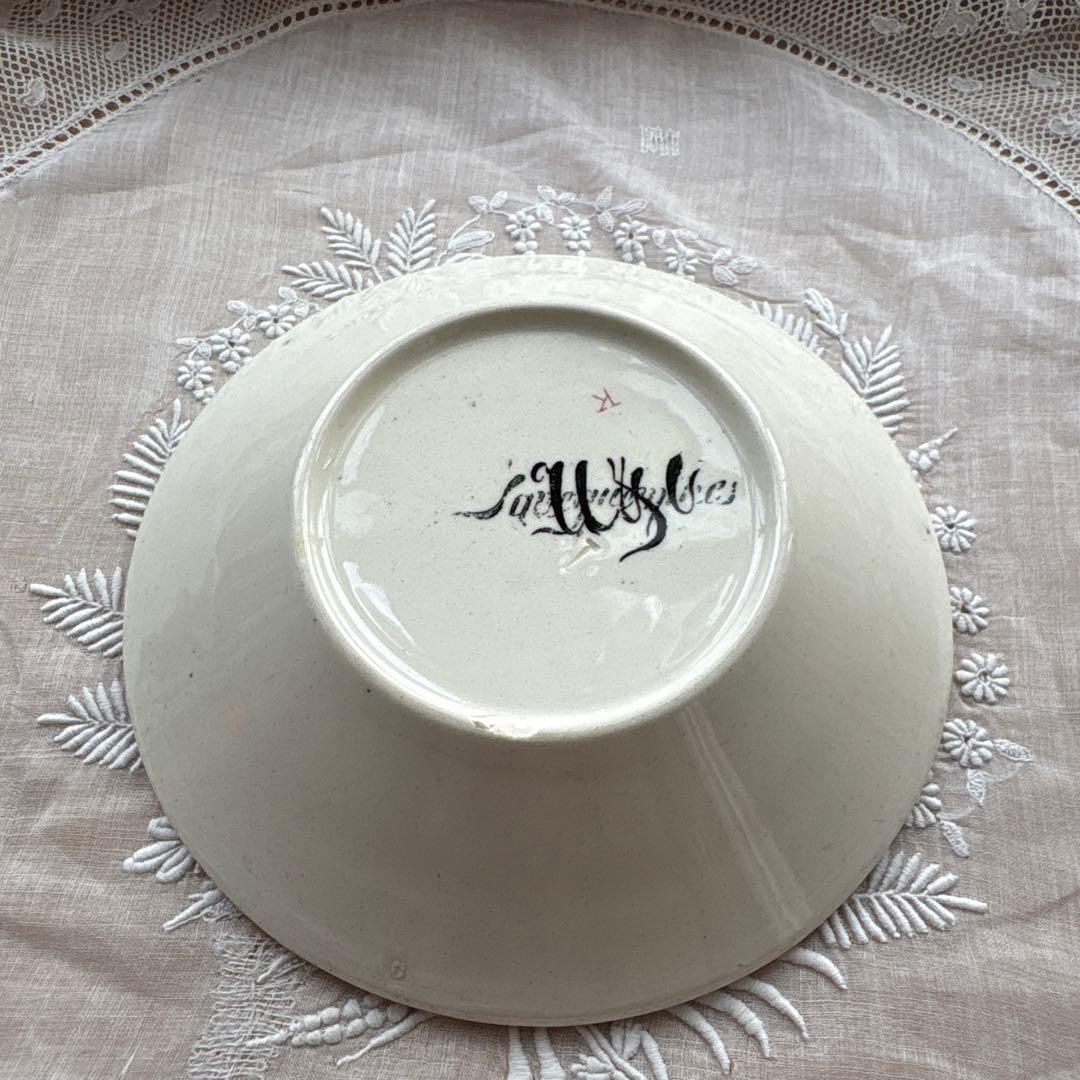 フランス アンティーク サルグミンヌ　ディネット陶器スーピエール、お皿2点セット