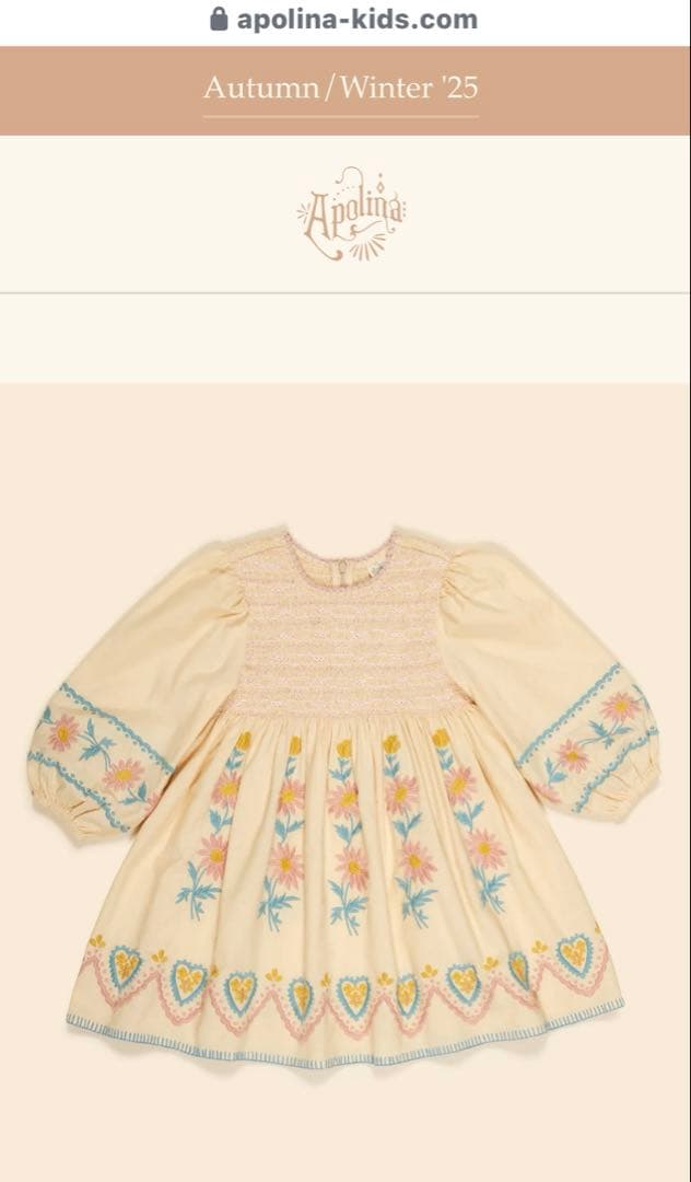 ワンピース Apolina Penny Smock Dress - Cashew 7-9y