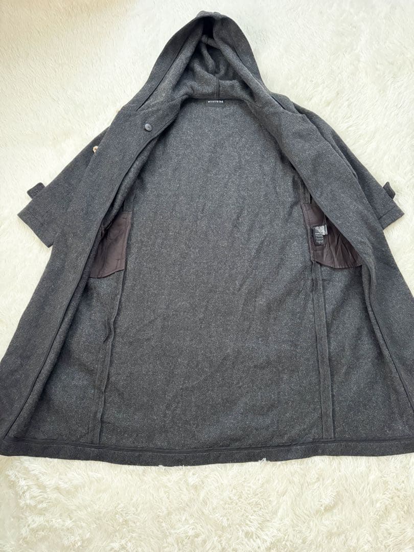 美品 マキシ丈✨ ミズイロインド Aライン ダッフルロングコート グレー