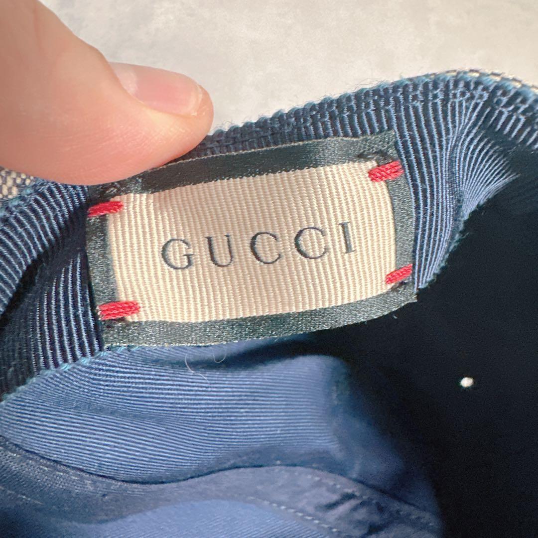 Gucci グッチ ベースボールキャップ 帽子 保存袋つき サイドロゴ
