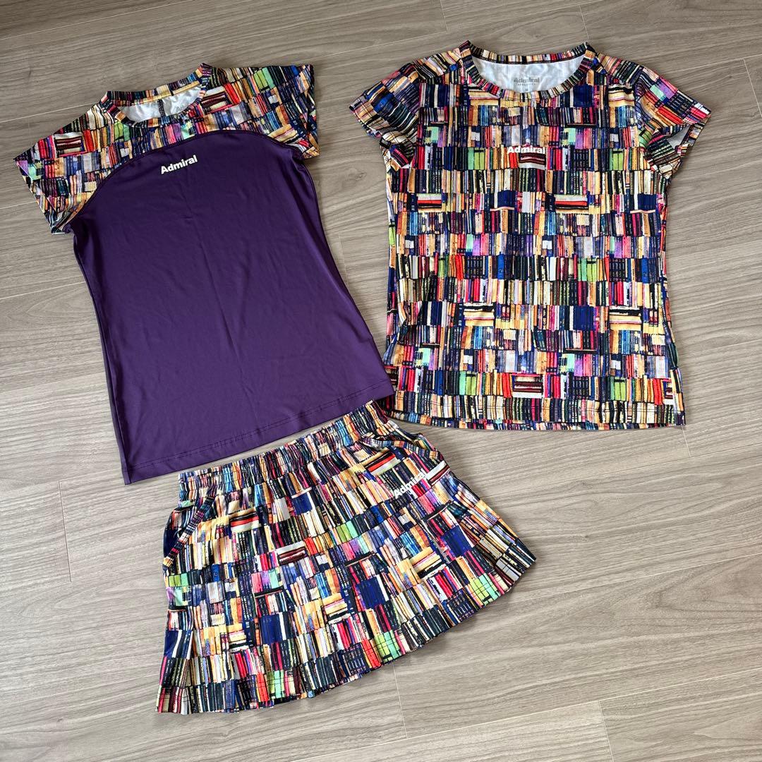 アドミラル Admiral 書籍模様 レディーステニスウェア スカート付き