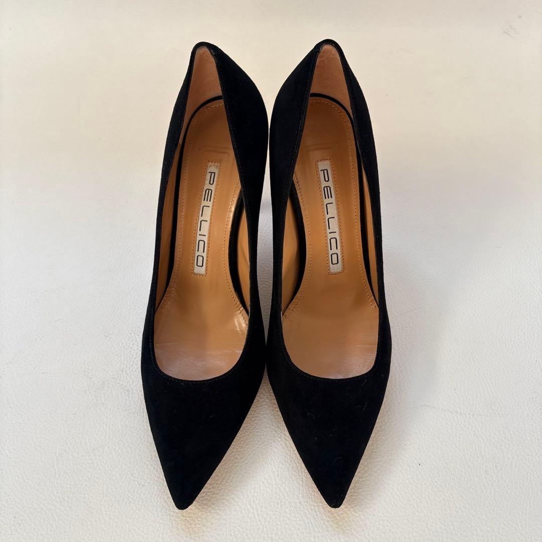 極美品✨PELLICO ANIMA 80 スエードパンプス 黒 35 1/2