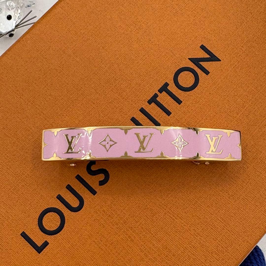 バレッタ ナノグラム モノグラムフラワー エナメル ヘアクリップ