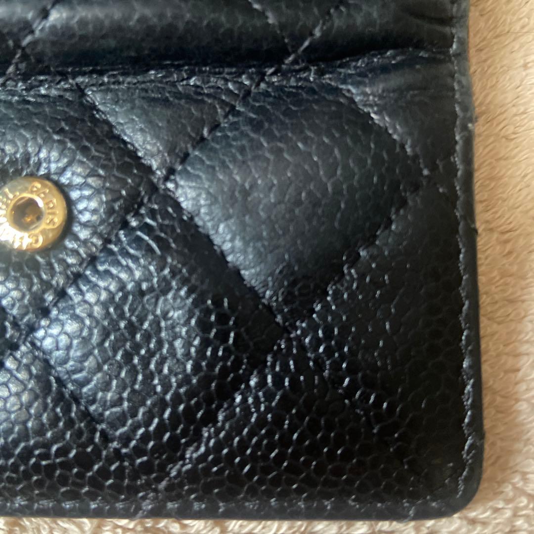 CHANEL 黒 レザー キーケース