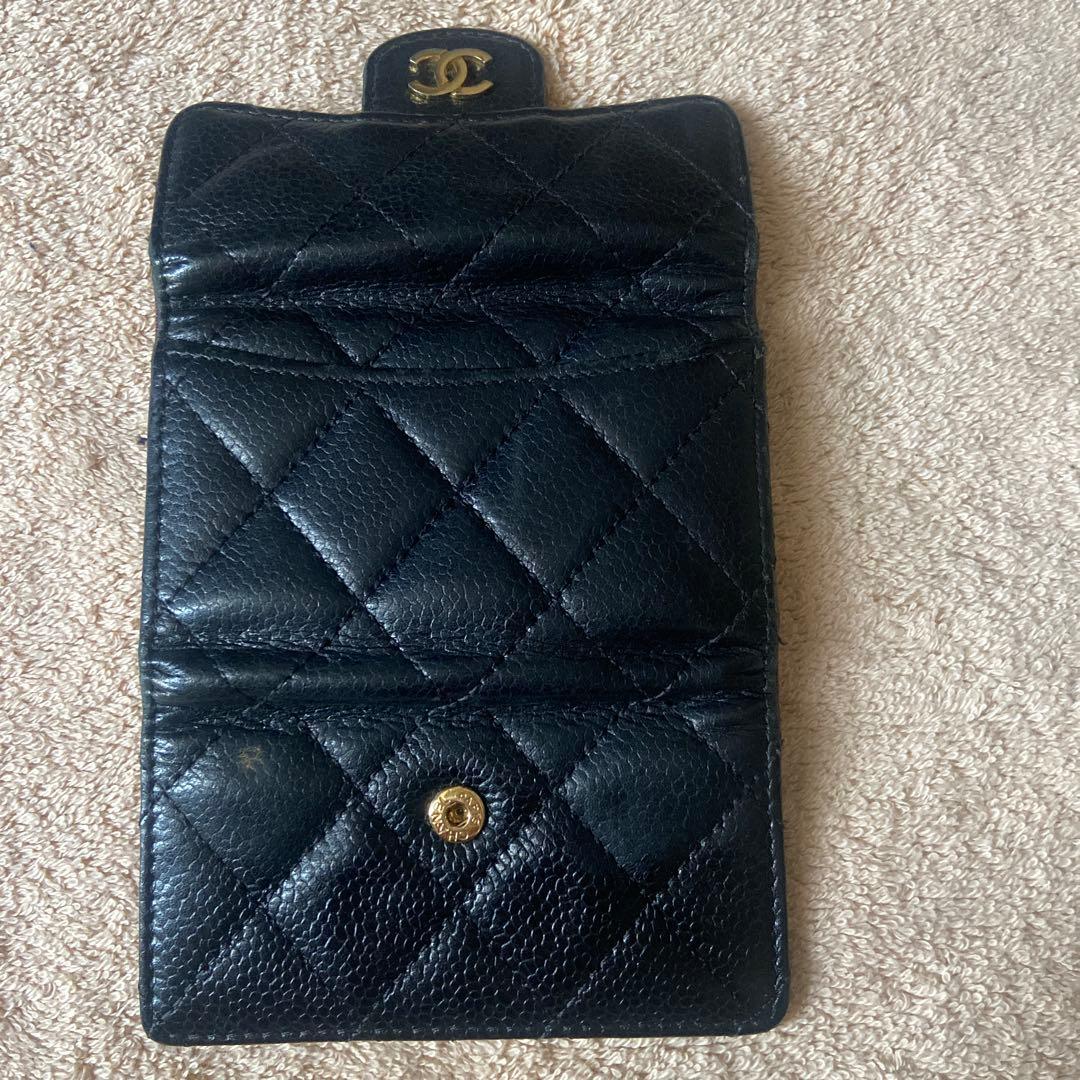 CHANEL 黒 レザー キーケース