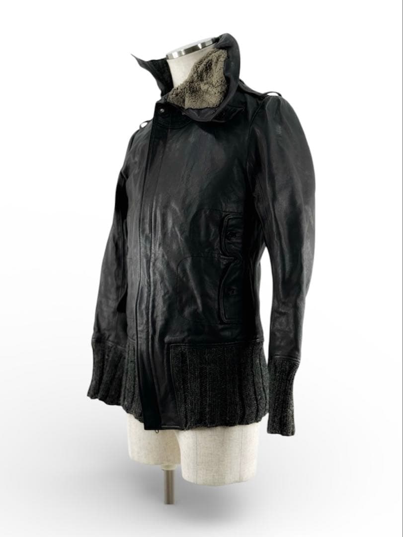 シェアスピリット sharesprit ガスマスク付きレザージャケット 革ジャン