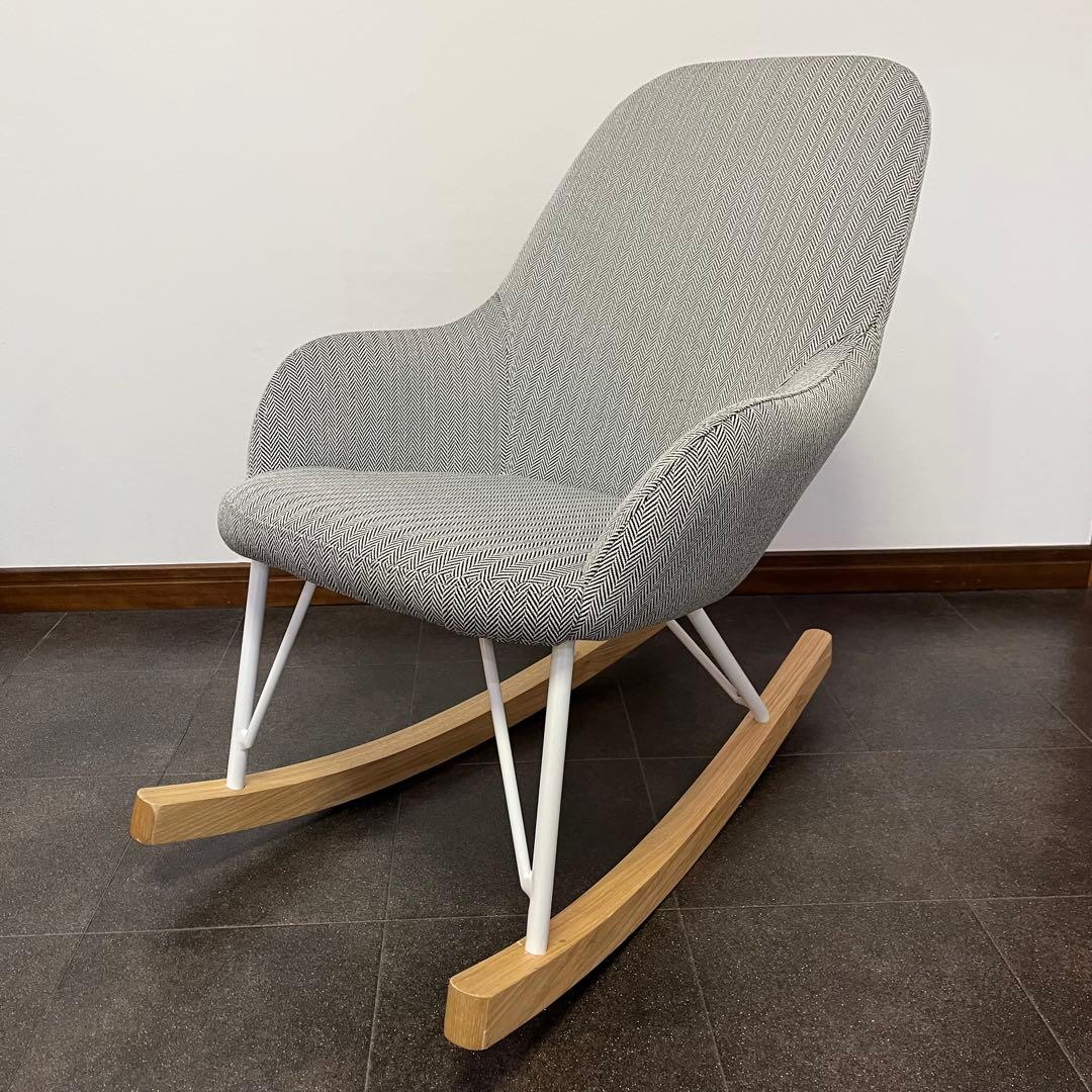 ダルトン　ロッキングチェア　ブルー/ホワイト　ヘンリーボーン　状態良好