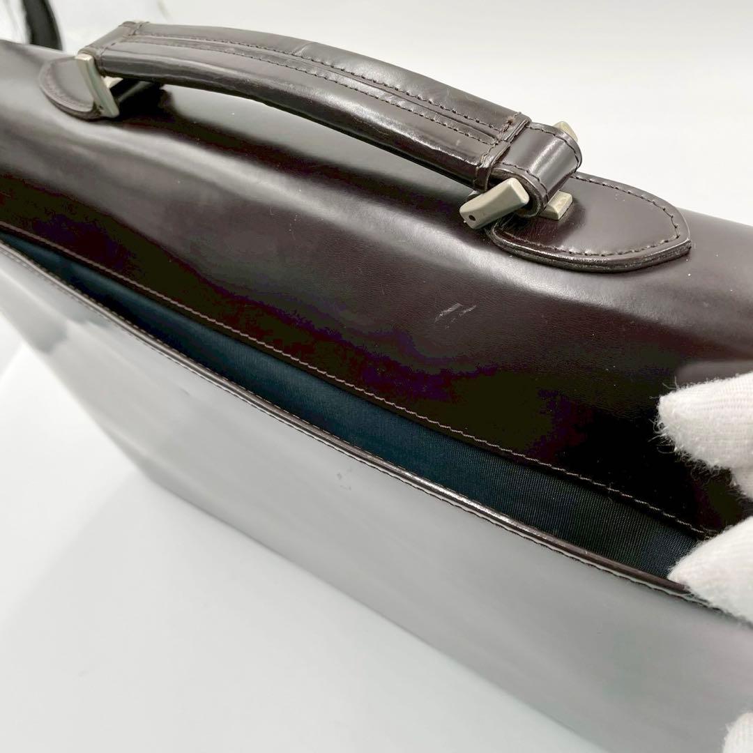 良品　ボス　ビジネスバッグ　レザー　鍵金具　通勤　保存袋付　ブラック