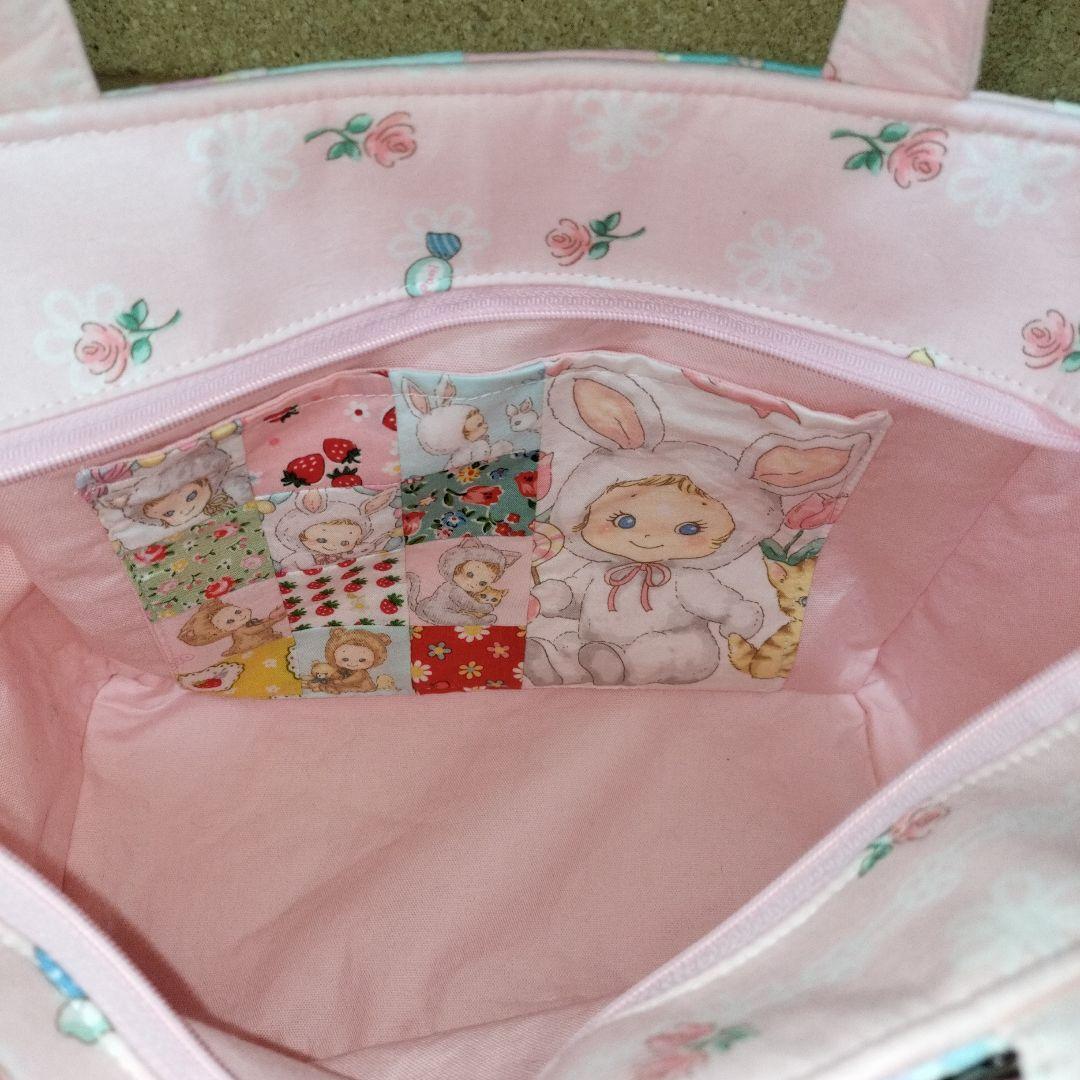 パッチワークサイドポケット付き２wayトートバック