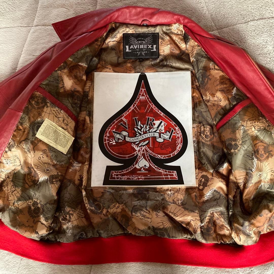 極美品・希少モデル　AVIREX シグネチャーバーシティジャケット　M 赤
