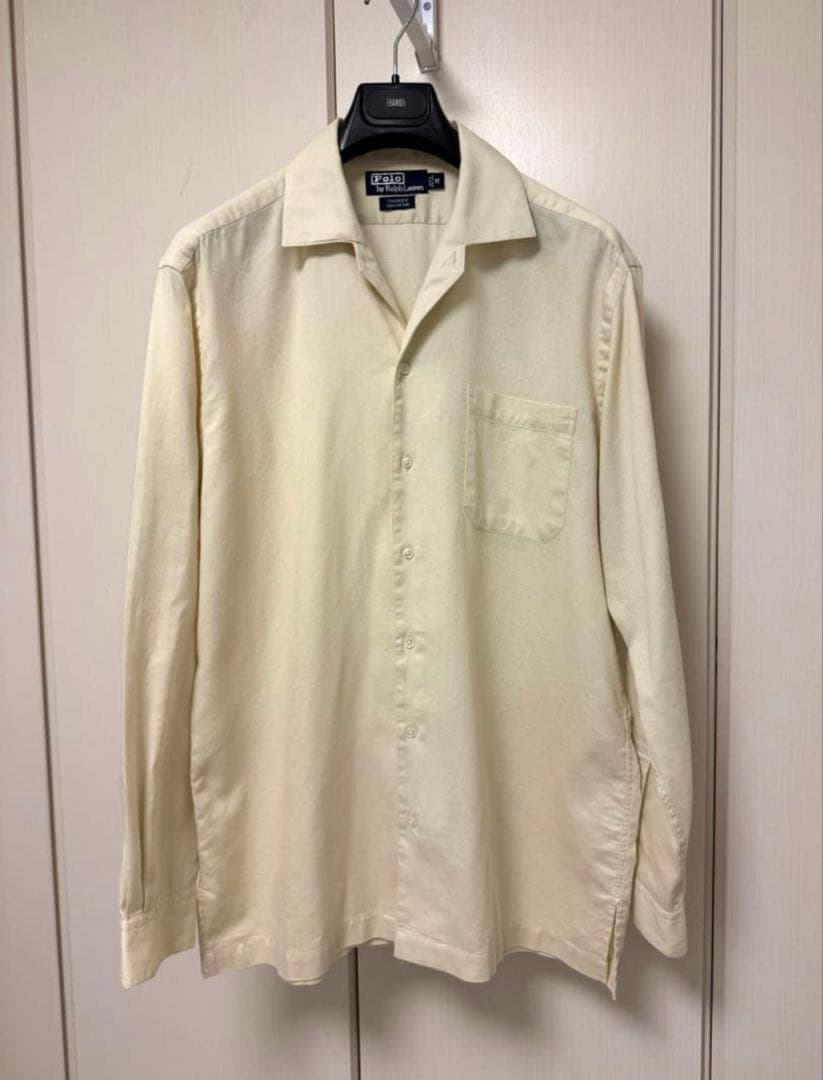 け*る様 90s ラルフローレン 開襟 長袖 シャツ M オープンカラー