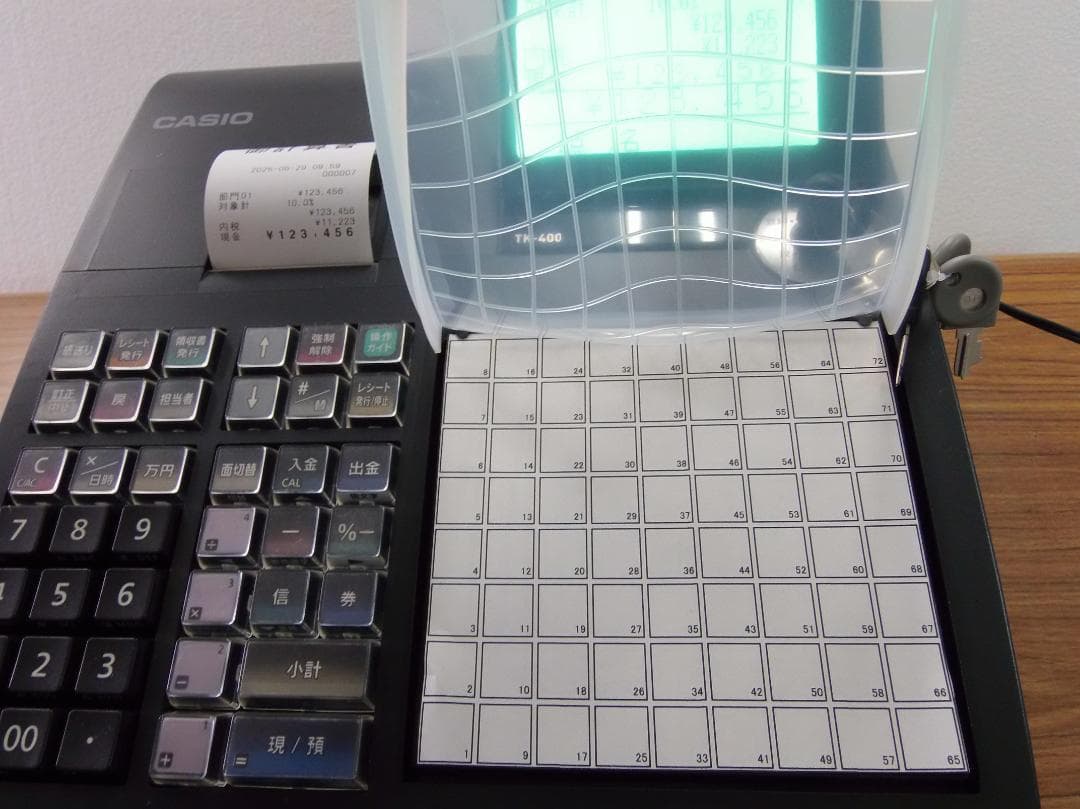店名タッチキー設定無料 CASIO TK-400 電子レジスター 250529