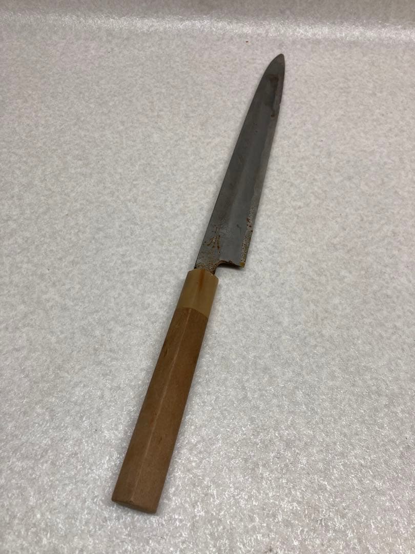 築正本 フグ引き包丁 研ぎ済 水牛柄 刺身包丁 ふぐ引き 全長約41cm