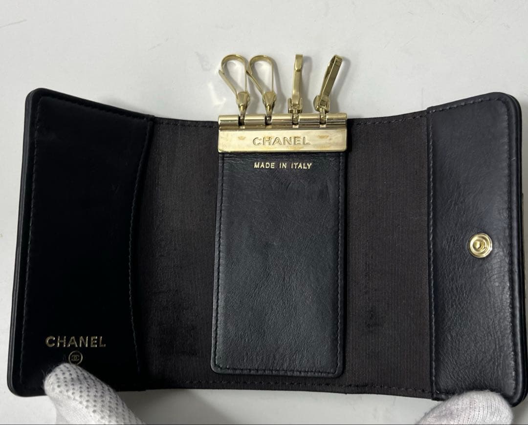 CHANEL レザー　4連　キーケース　カードケース　ゴールド金具　本革　綺麗