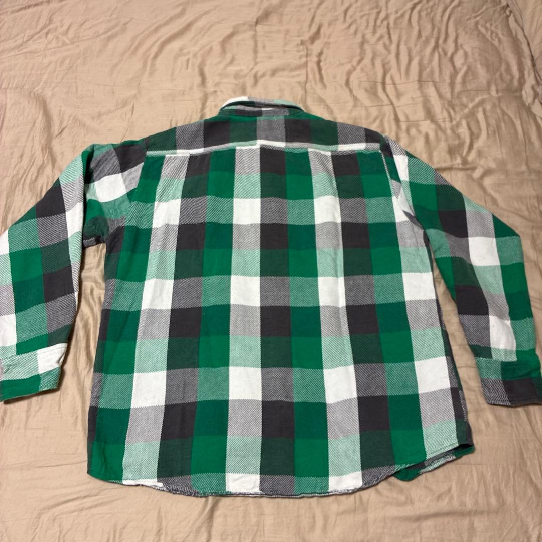 A*D様 70s ELY チェック ネルシャツ L グリーン ブラック ビンテー