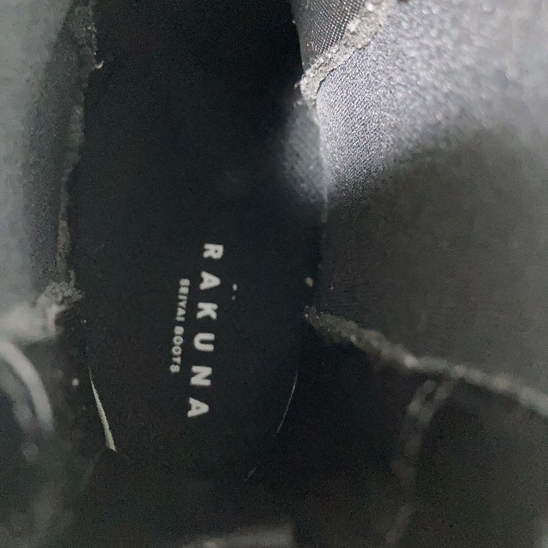 新品 RAKUNA 整体サイドゴアブーツ M ショートブーツ 外反母趾 黒